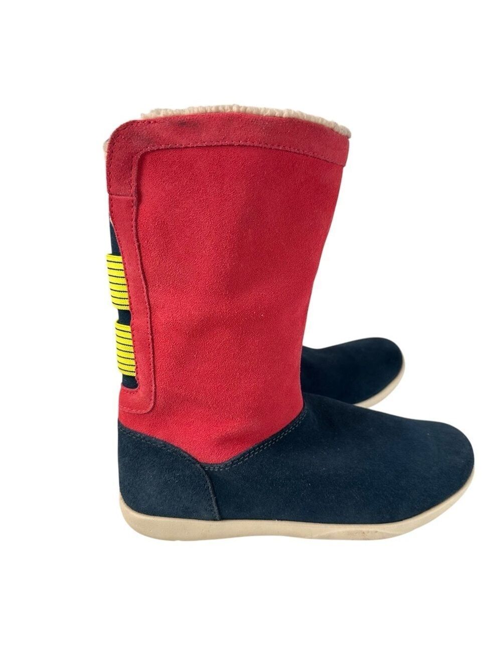 Crocs Adela Winter Snow Boot Women Size 6 Pink Blue Faux Fur Lightweight Casual